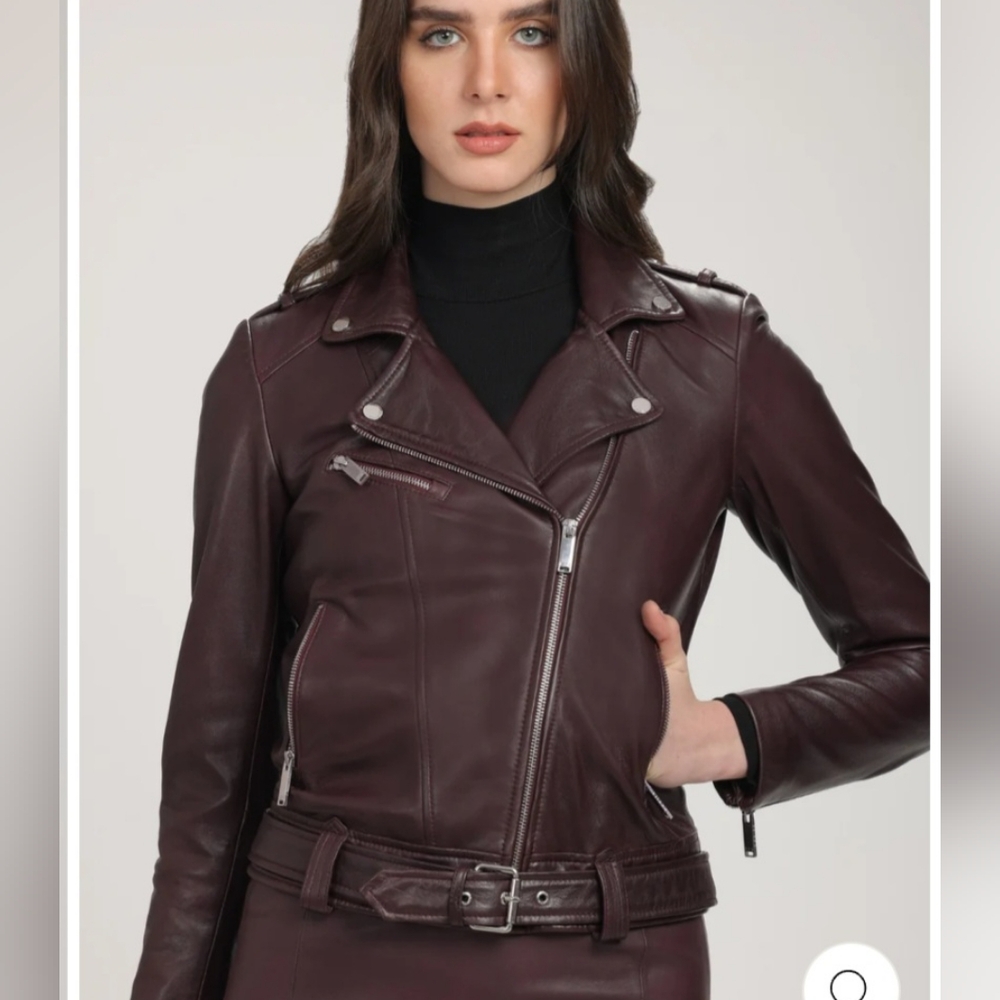 Danier Juliette Leather Jacket Bordeaux